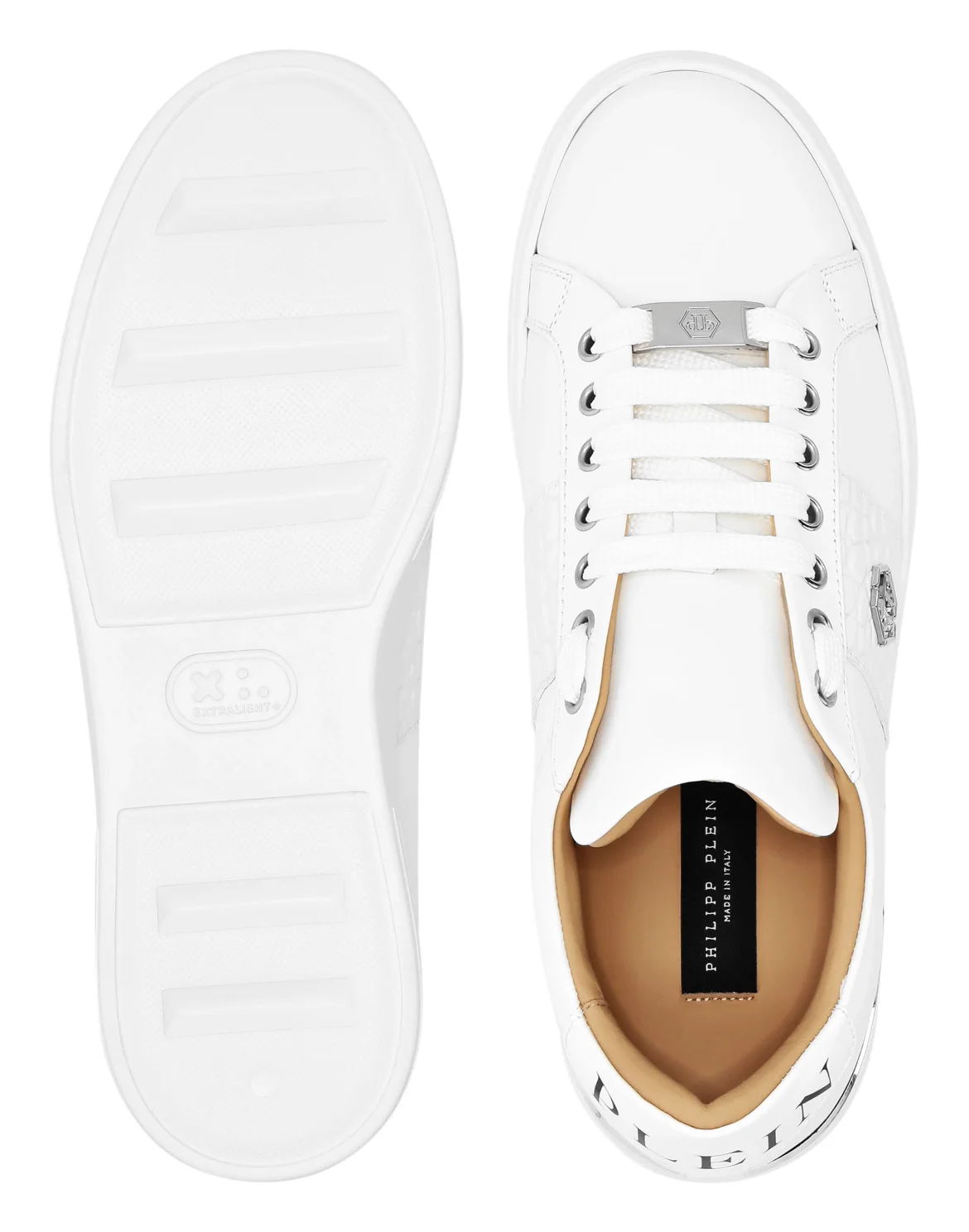 Mix Leather Lo-Top Sneakers Hexagon, цвет: Белый