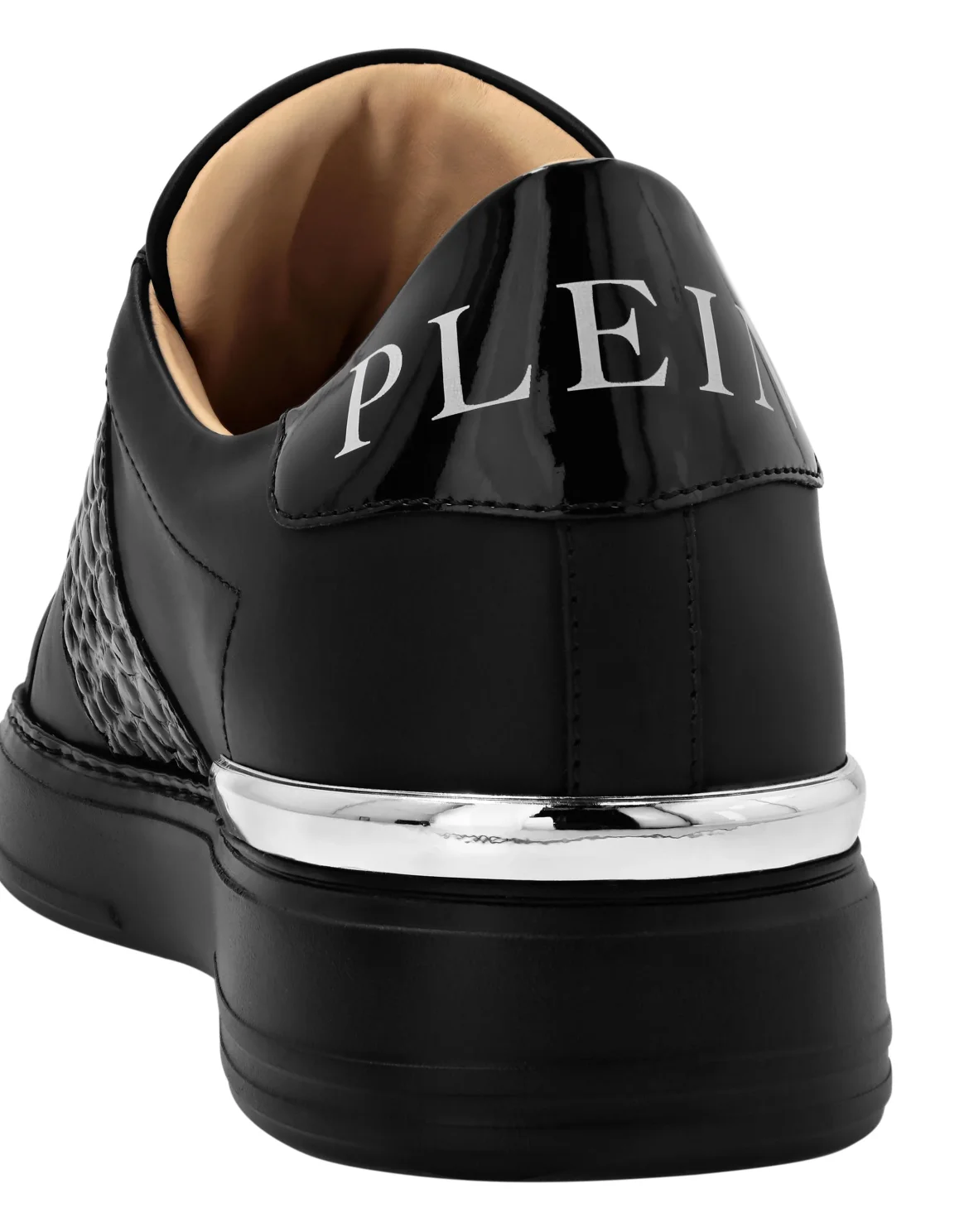 Mix Leather Lo-Top Sneakers Hexagon, цвет: Черный