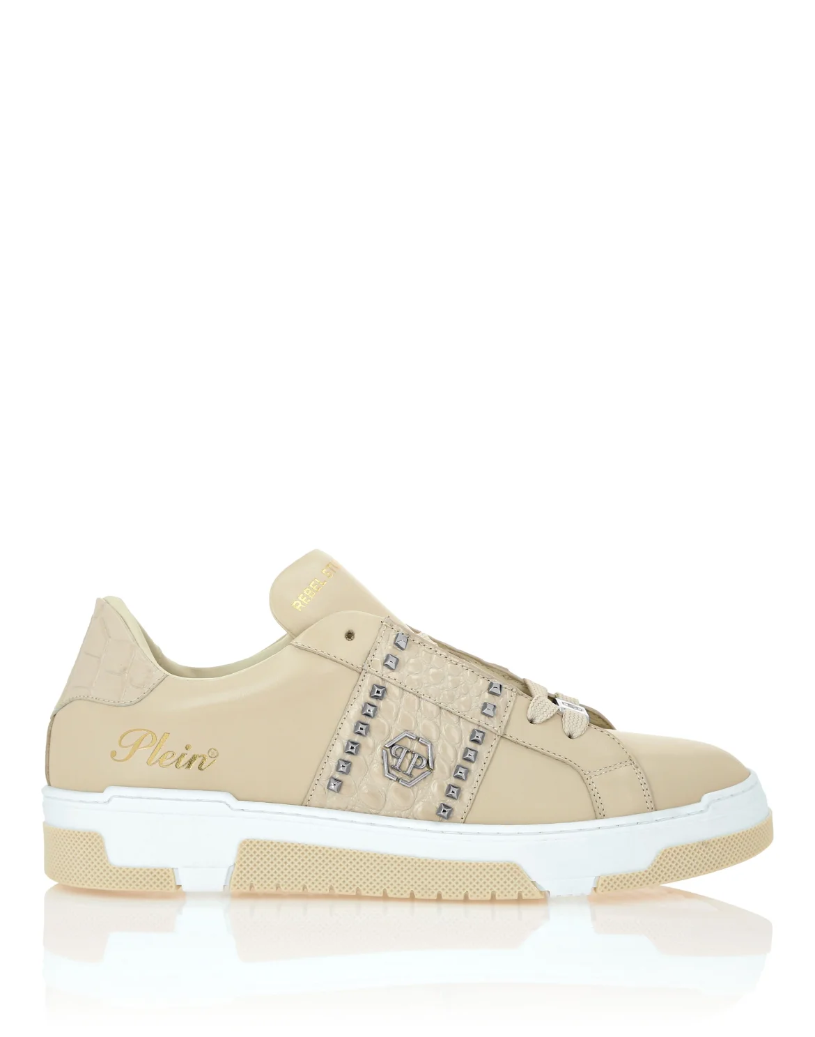 Low Top Sneakers Rebel Studs, цвет: Бежевый