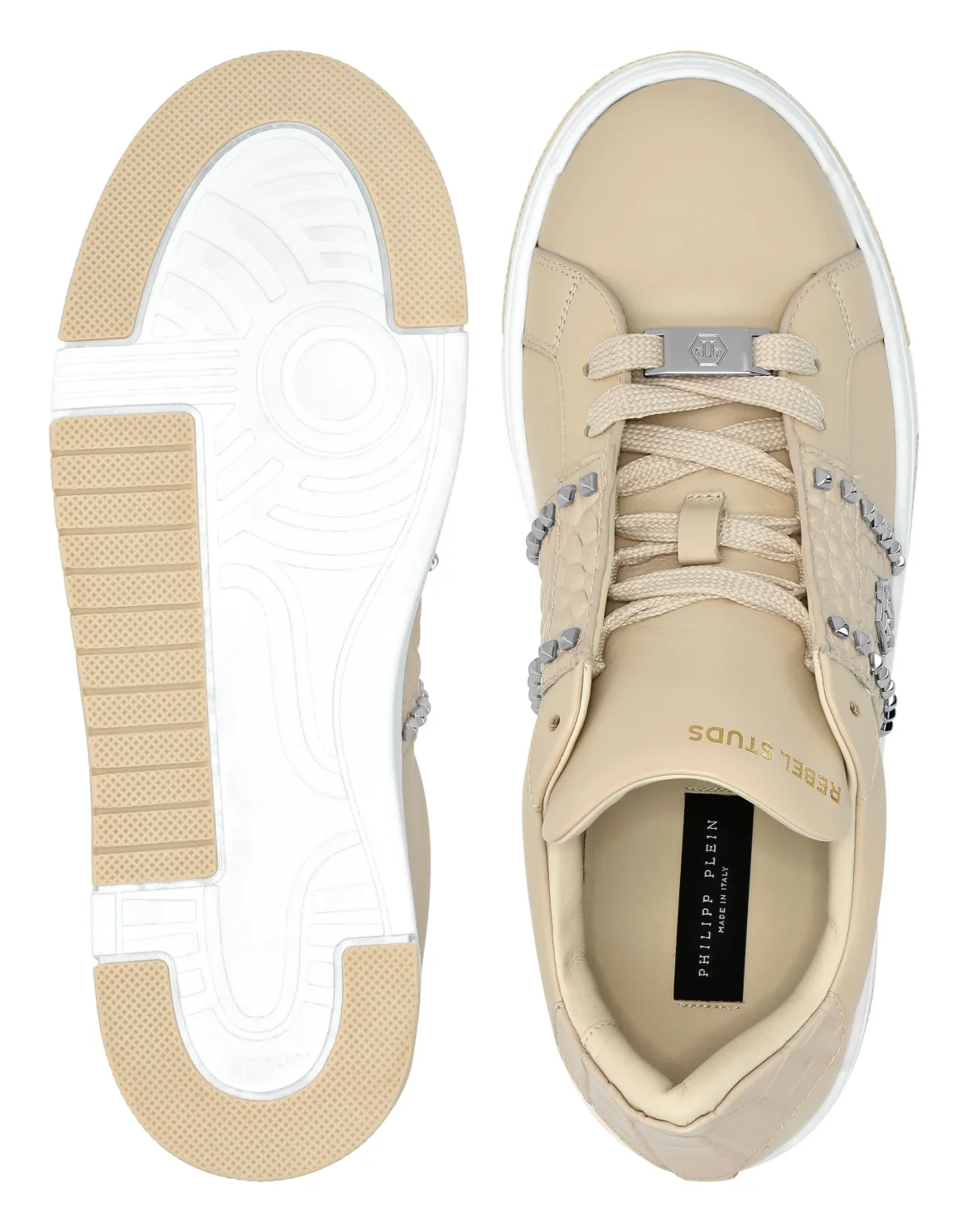 Low Top Sneakers Rebel Studs, цвет: Бежевый