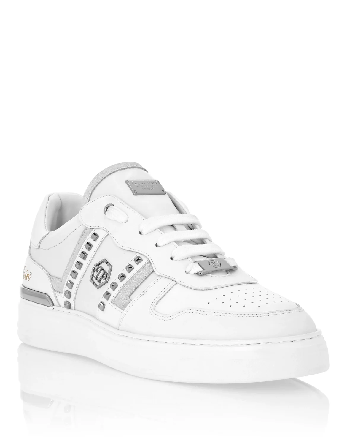 Low Top Sneakers Mix Cut Studs, цвет: Белый