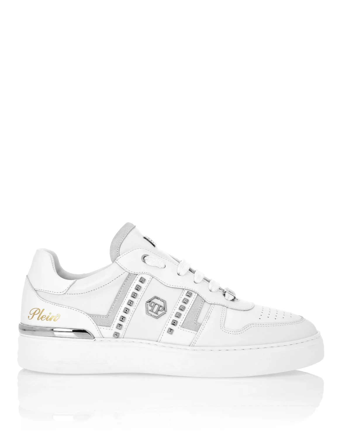 Low Top Sneakers Mix Cut Studs, цвет: Белый