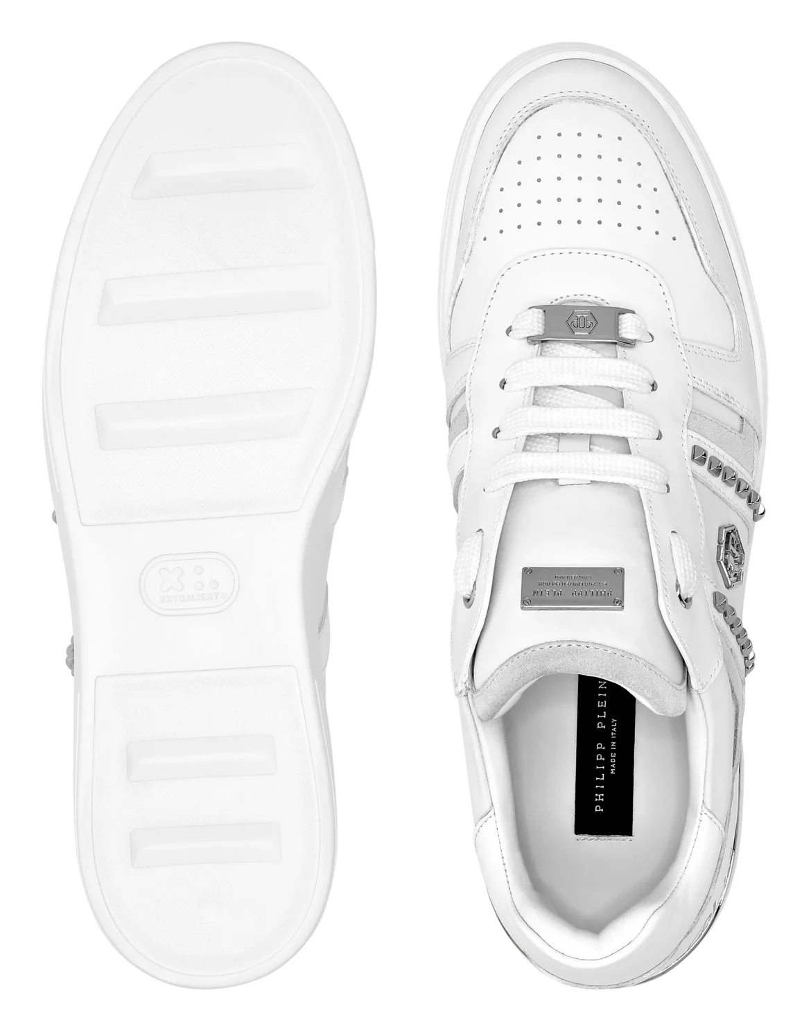 Low Top Sneakers Mix Cut Studs, цвет: Белый