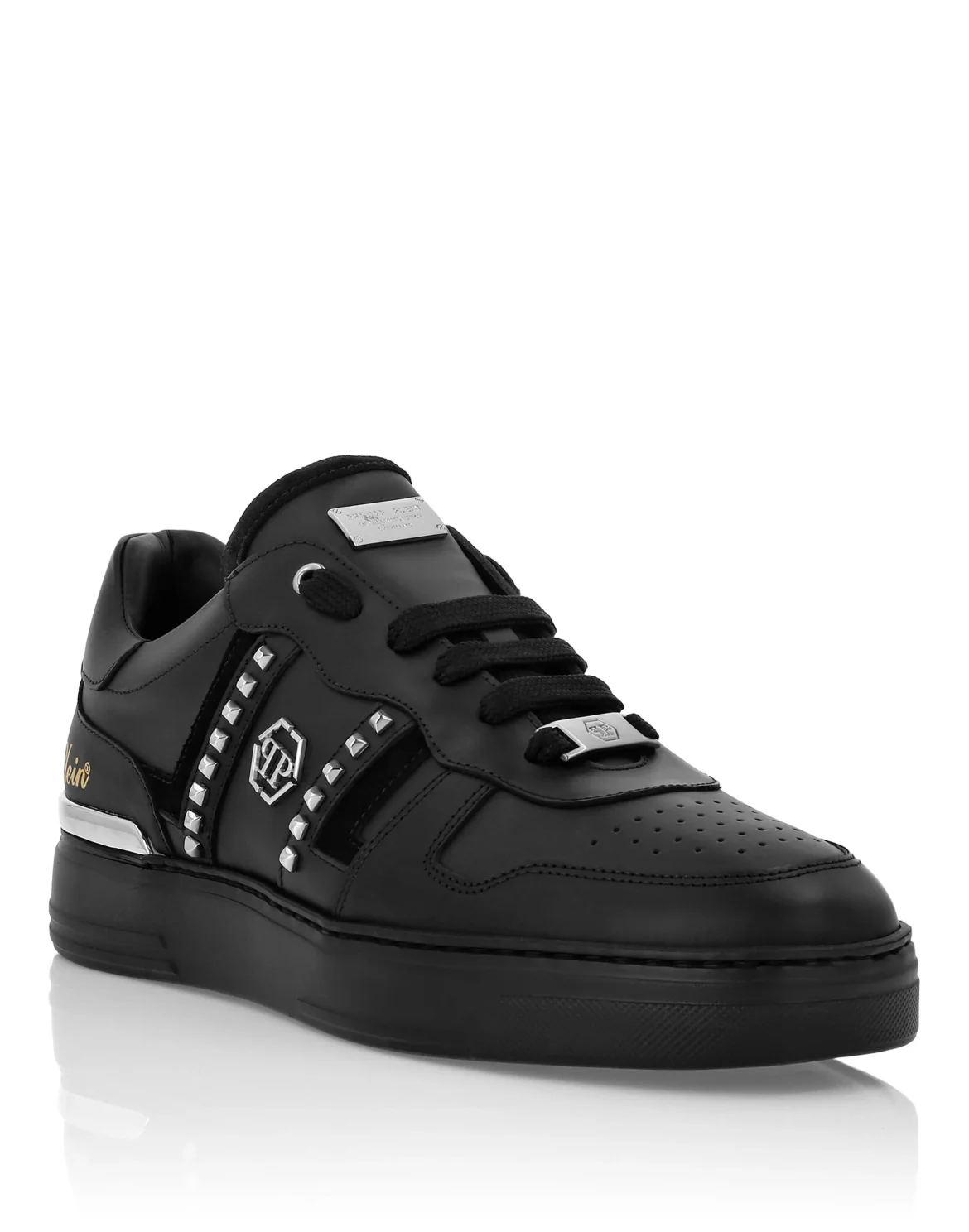 Low Top Sneakers Mix Cut Studs, цвет: Черный