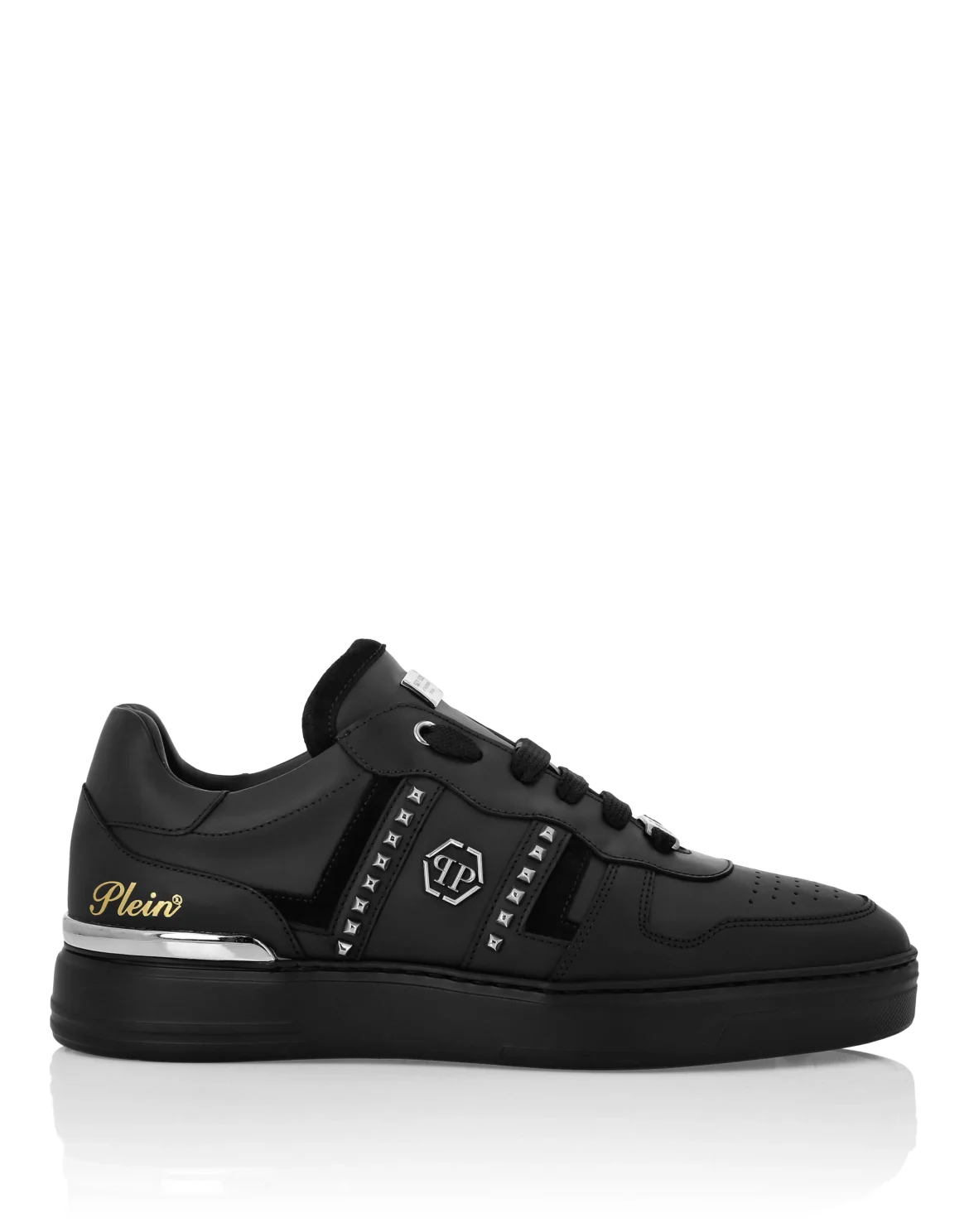 Low Top Sneakers Mix Cut Studs, цвет: Черный