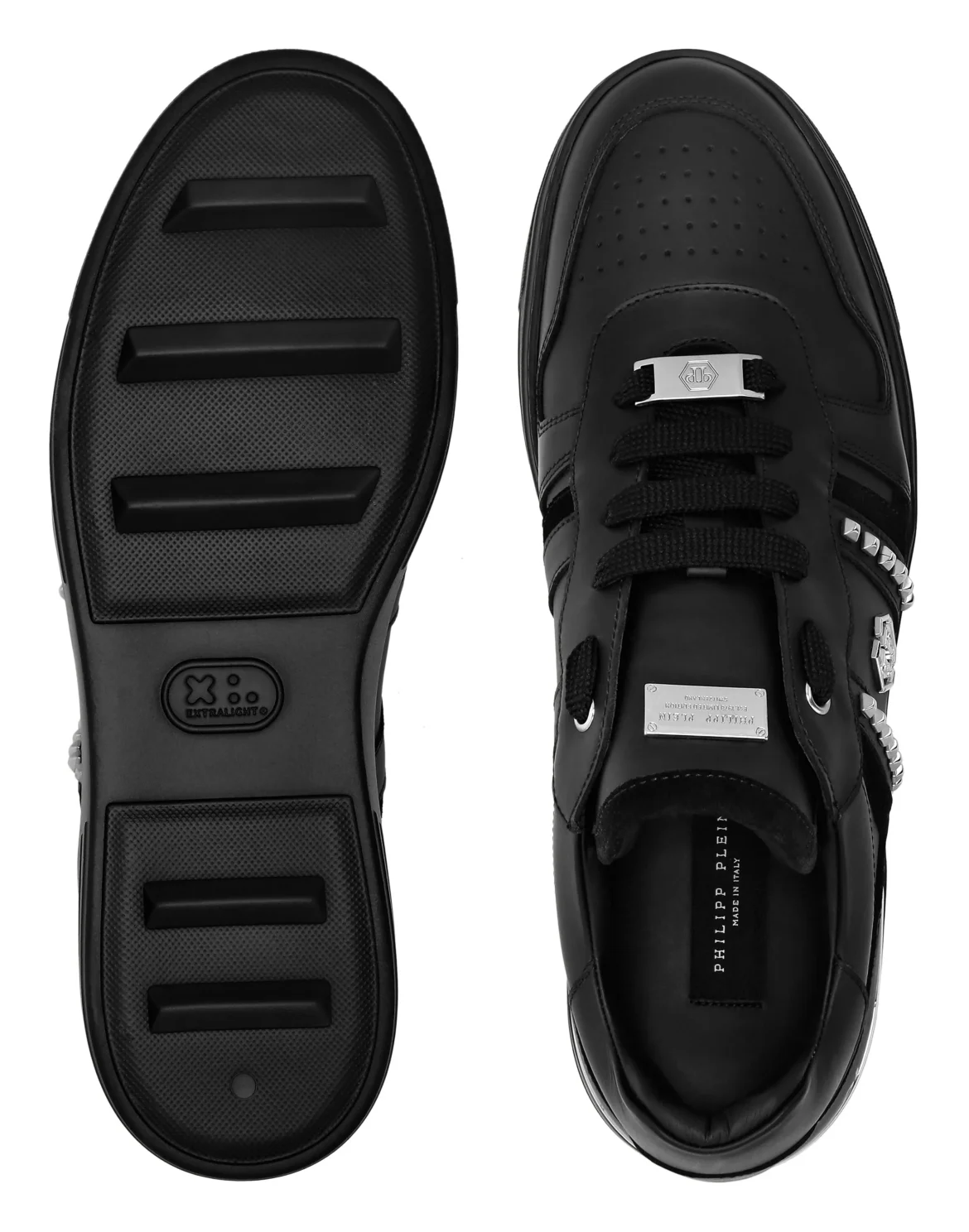 Low Top Sneakers Mix Cut Studs, цвет: Черный