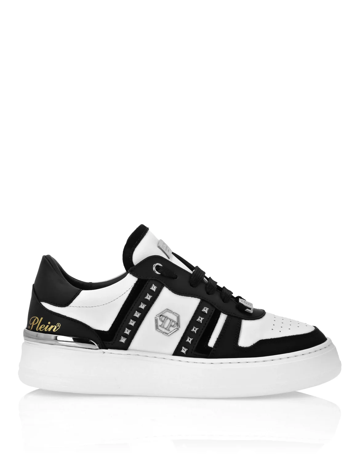 Low Top Sneakers Mix Cut Studs, цвет: Черный