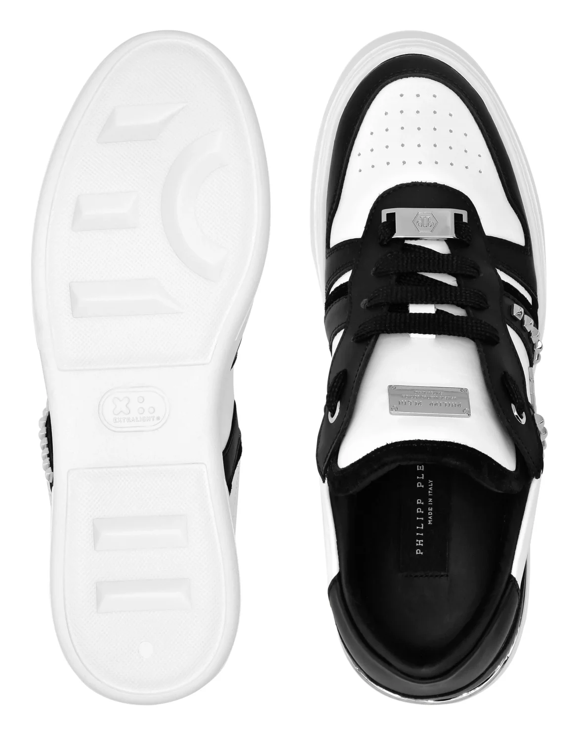 Low Top Sneakers Mix Cut Studs, цвет: Черный