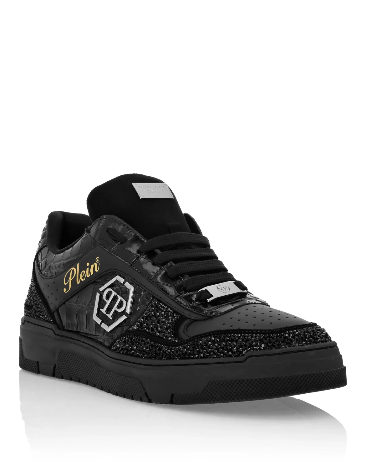 Low Top Sneakers Mix Strass Cocco, цвет: Черный