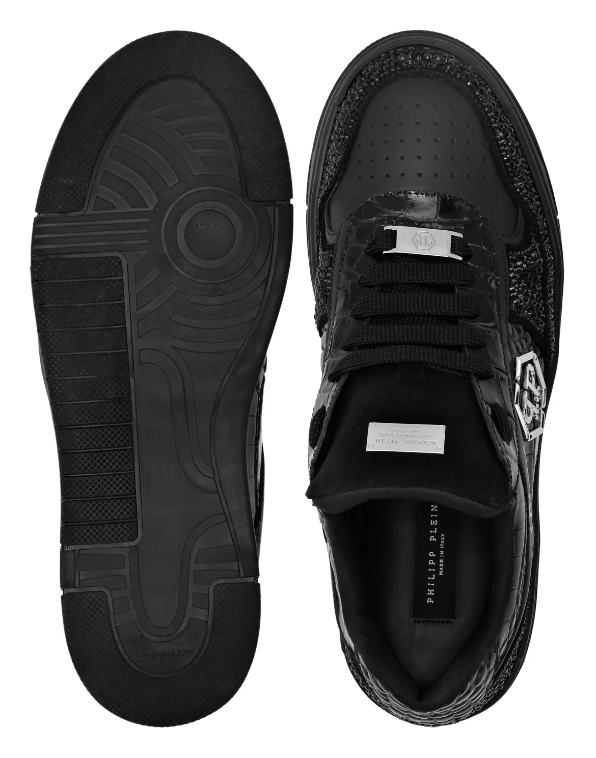 Low Top Sneakers Mix Strass Cocco, цвет: Черный