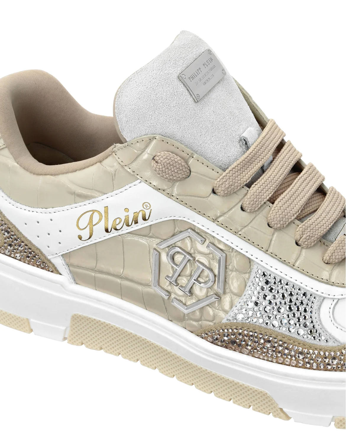 Low Top Sneakers Mix Strass Cocco, цвет: Бежевый