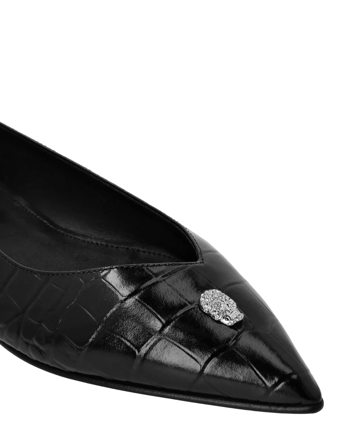 Asymmetric Ballerina Flats Skull, цвет: Черный