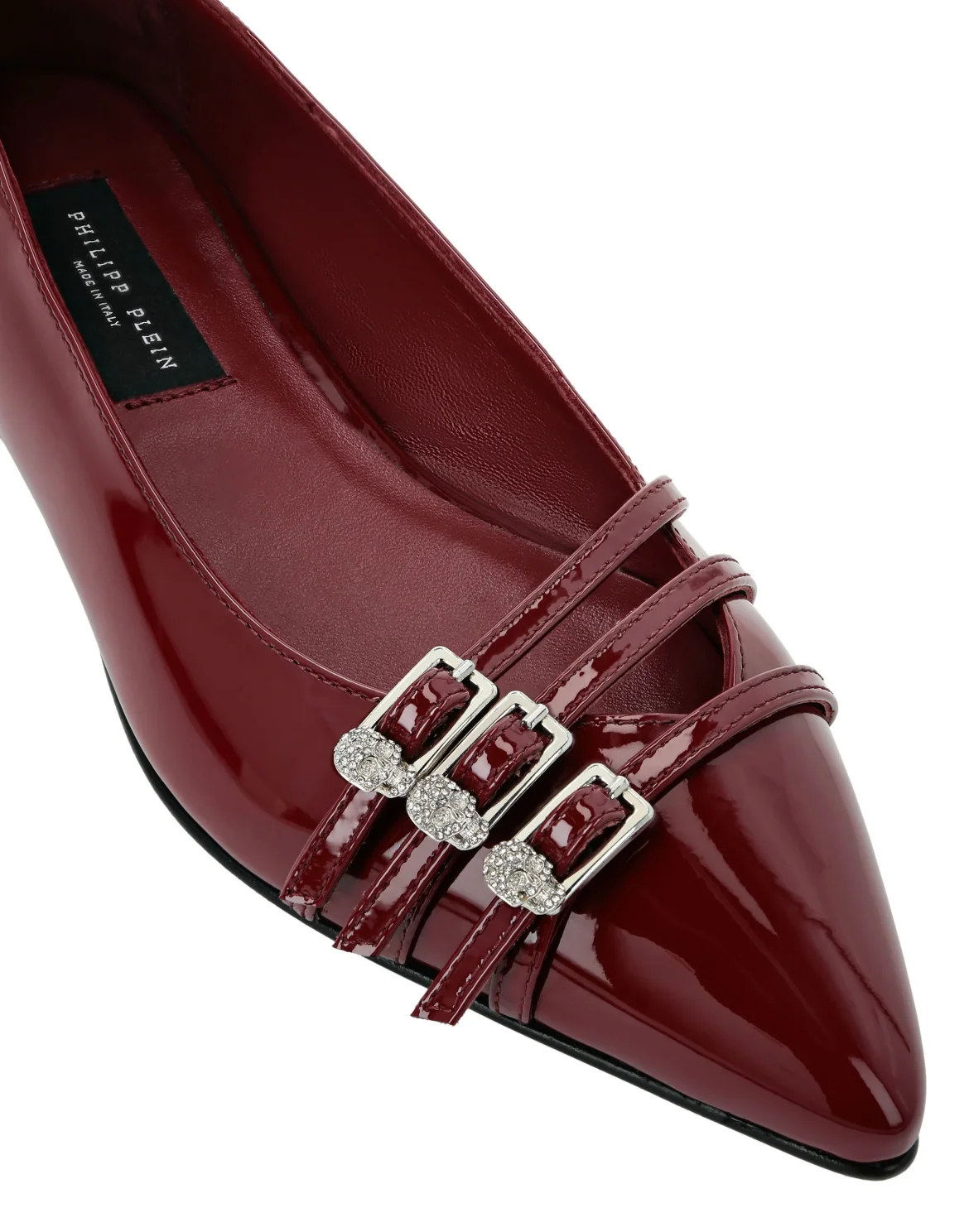 Multi-Strap Ballerina Flats Skull, цвет: Красный