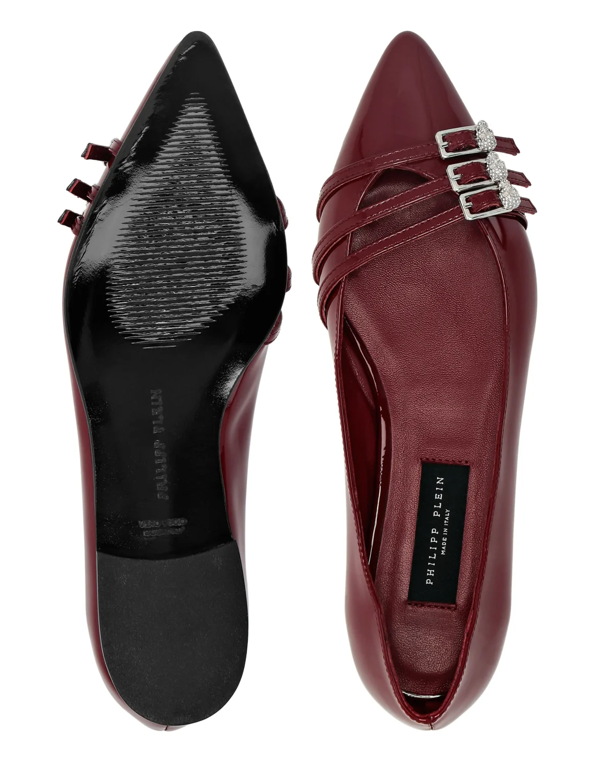 Multi-Strap Ballerina Flats Skull, цвет: Красный