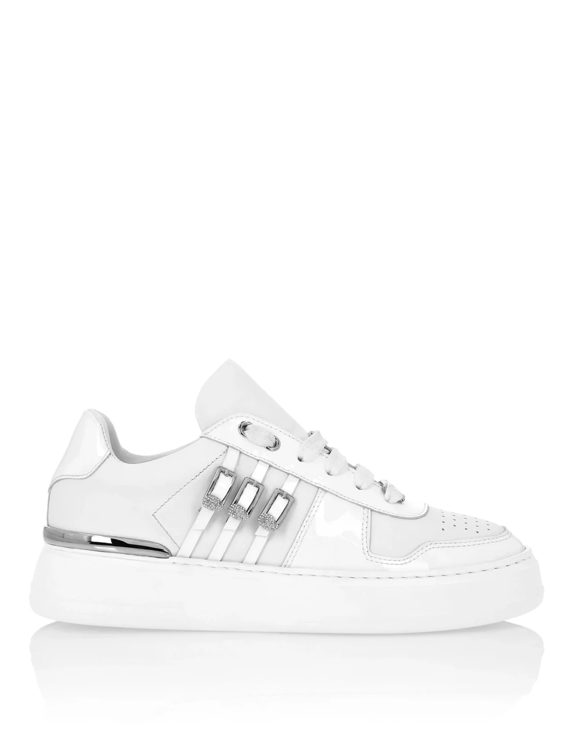 Low Top Sneakers Belts Skull, цвет: Белый