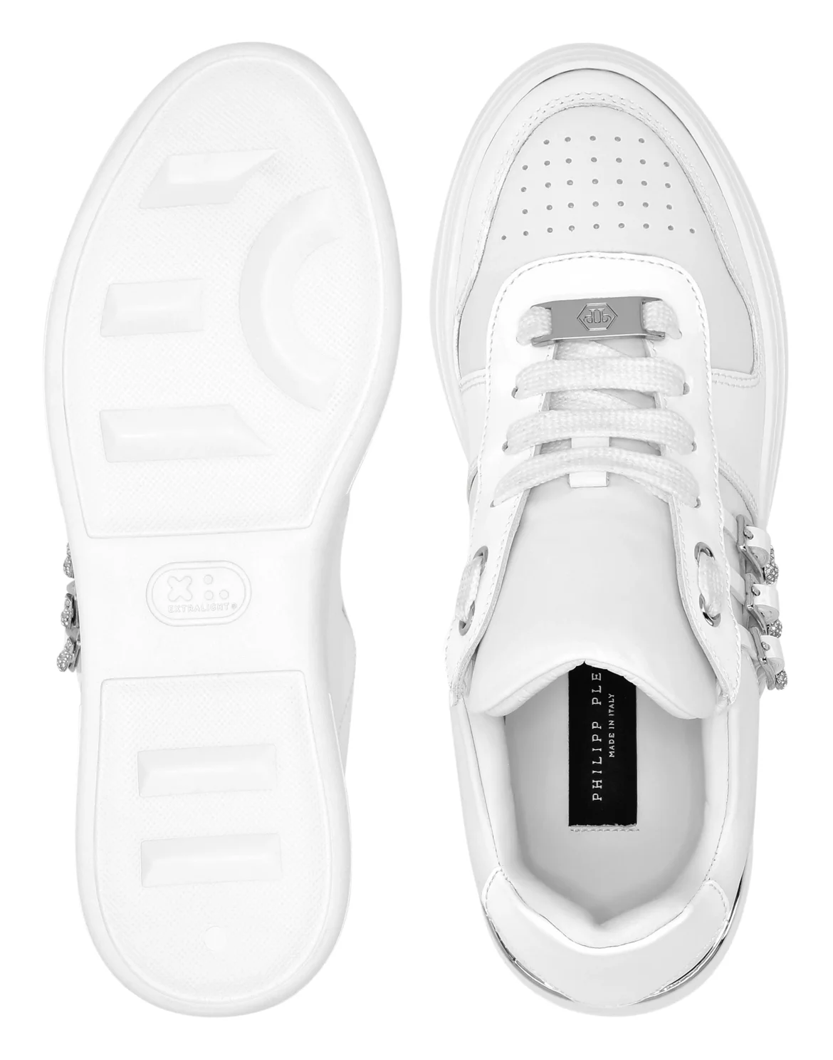 Low Top Sneakers Belts Skull, цвет: Белый