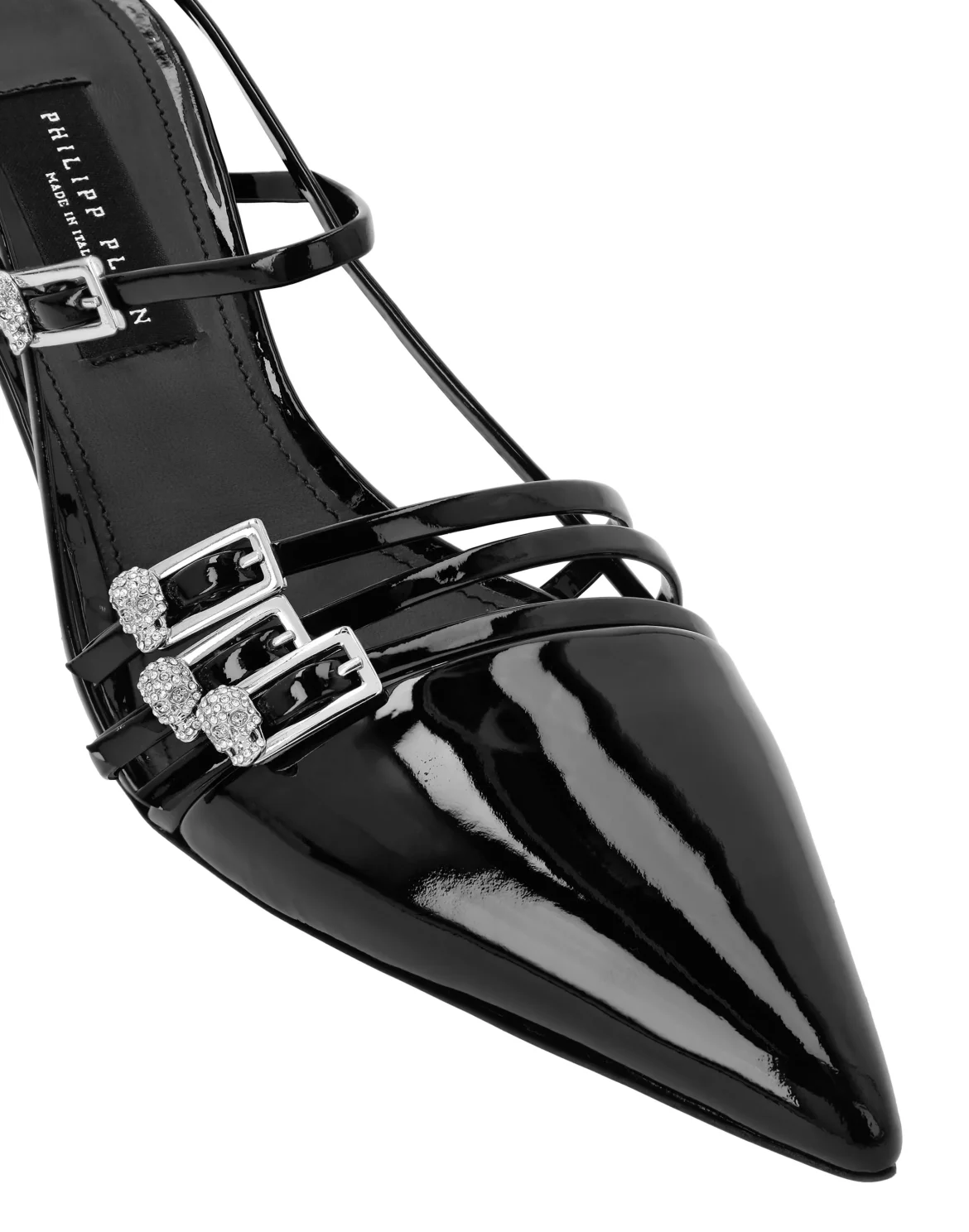 Multi-Strap Mid-Heel Slingbacks 5, цвет: Черный