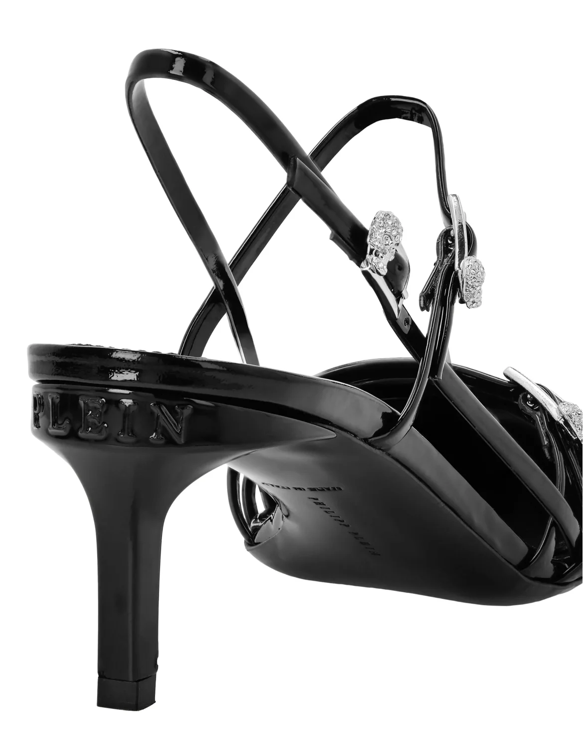 Multi-Strap Mid-Heel Slingbacks 5, цвет: Черный