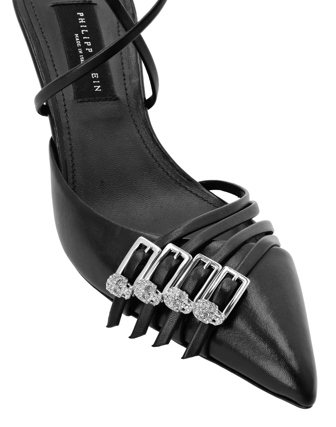 Multi-Strap Crossing Mid Heels 5, цвет: Черный