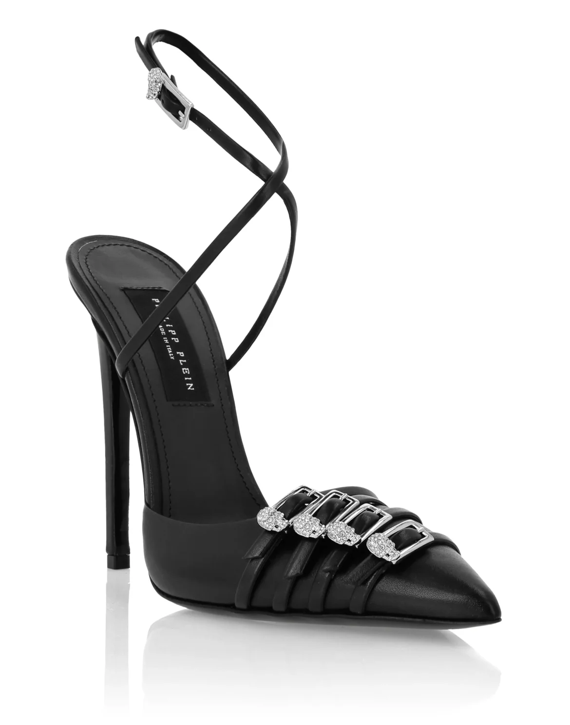 Multi-Strap Crossing High Heels 12, цвет: Черный