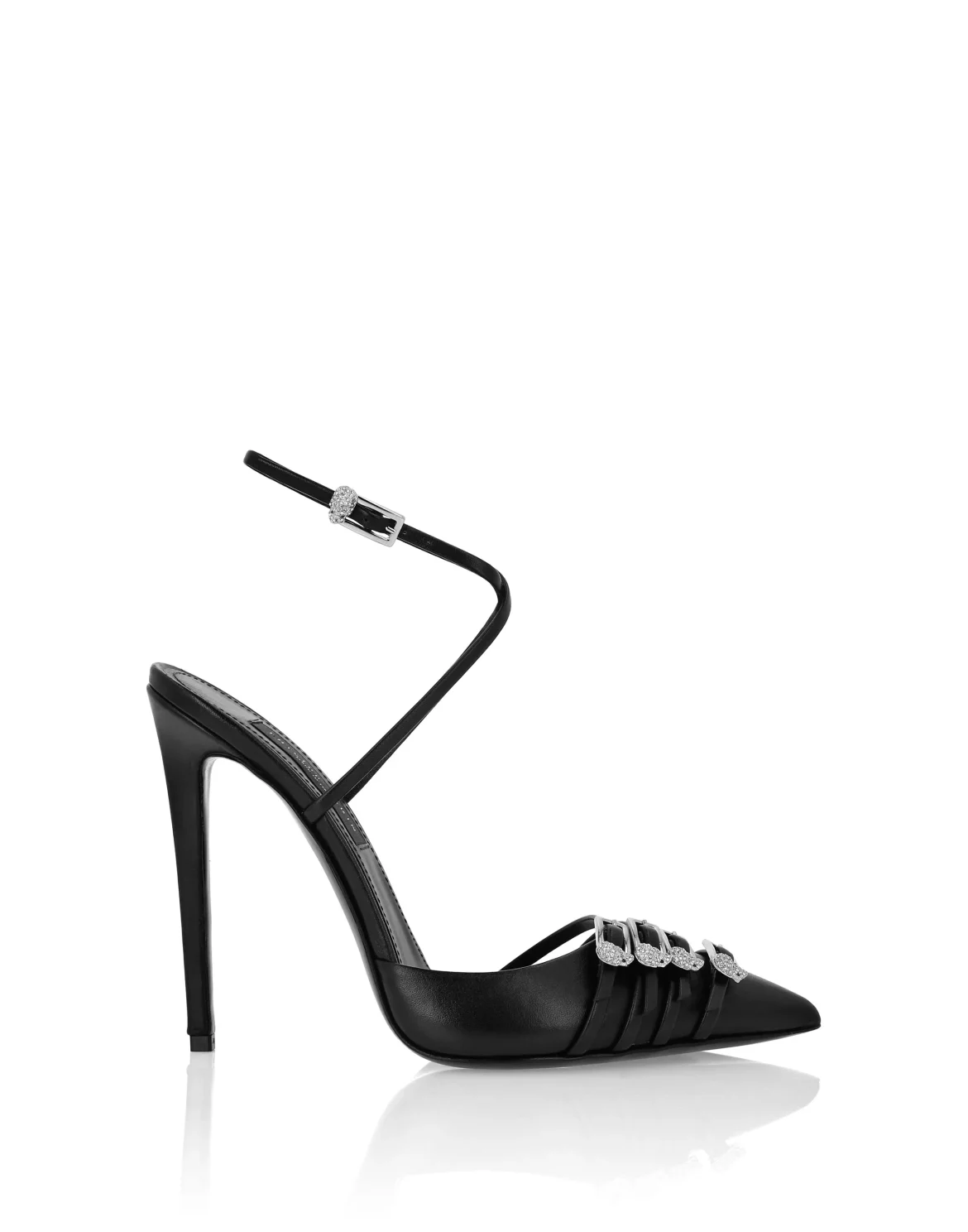 Multi-Strap Crossing High Heels 12, цвет: Черный