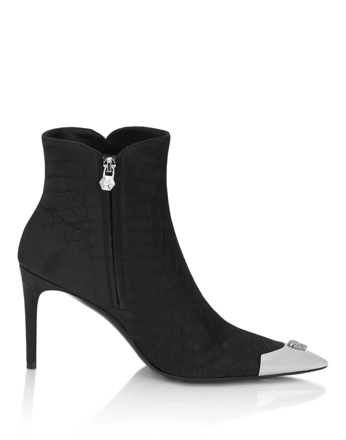 Nubuck Mid-Heeled Low Boots 9, цвет: Черный