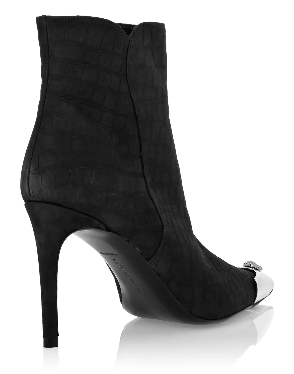 Nubuck Mid-Heeled Low Boots 9, цвет: Черный