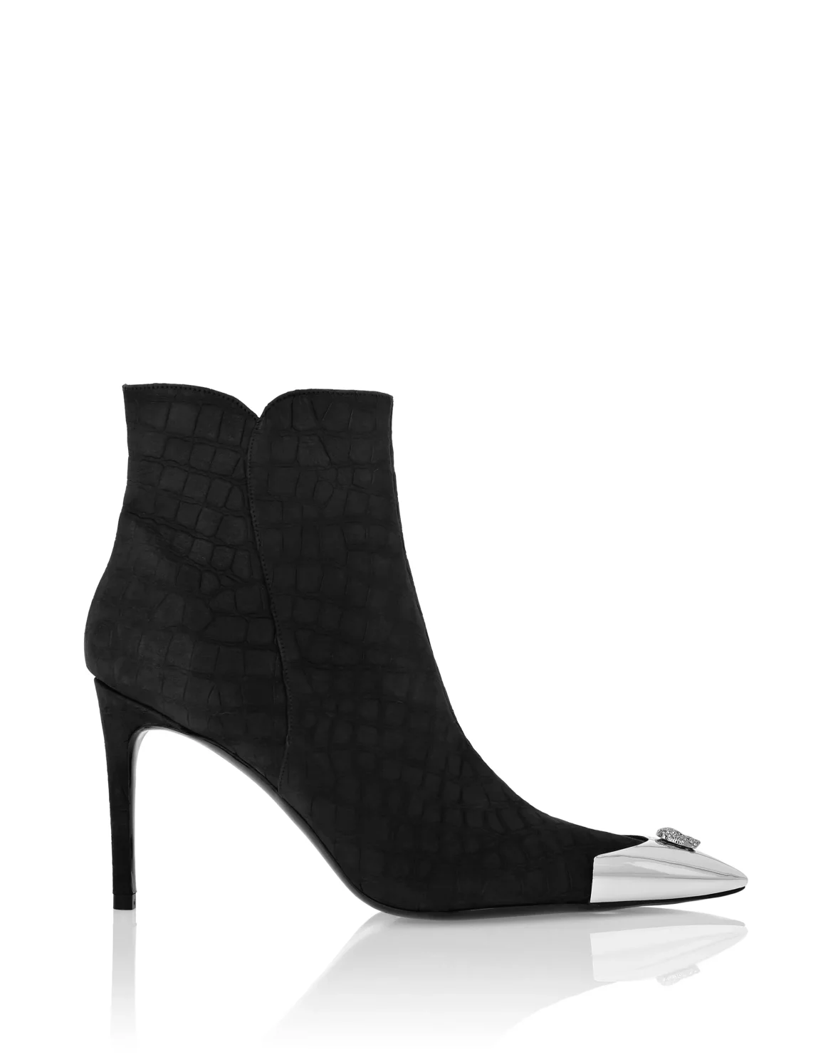 Nubuck Mid-Heeled Low Boots 9, цвет: Черный