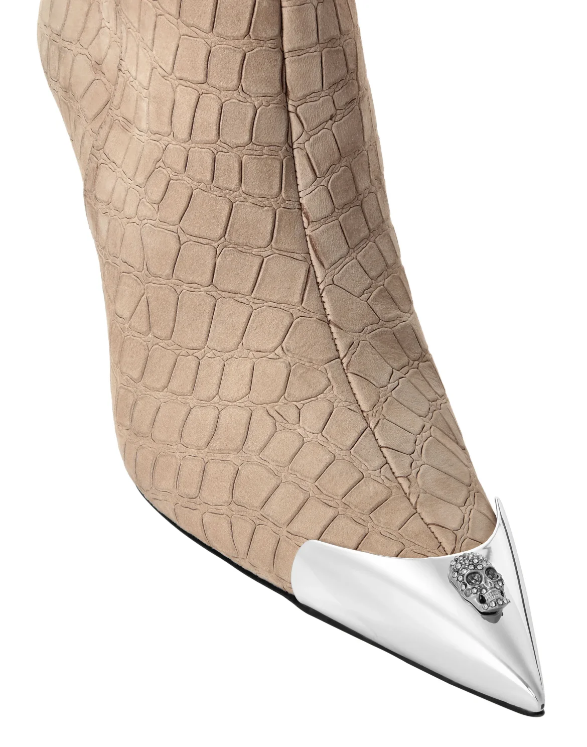 Nubuck Mid-Heeled Low Boots 9, цвет: Бежевый