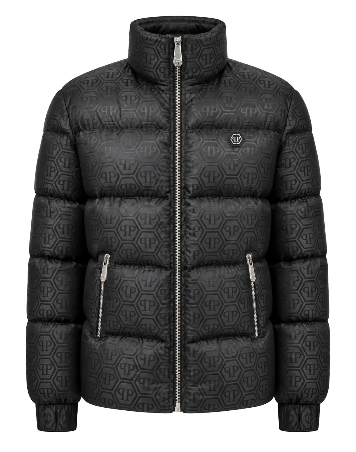 Short Nylon Puffer Jacket Monogram, цвет: Черный
