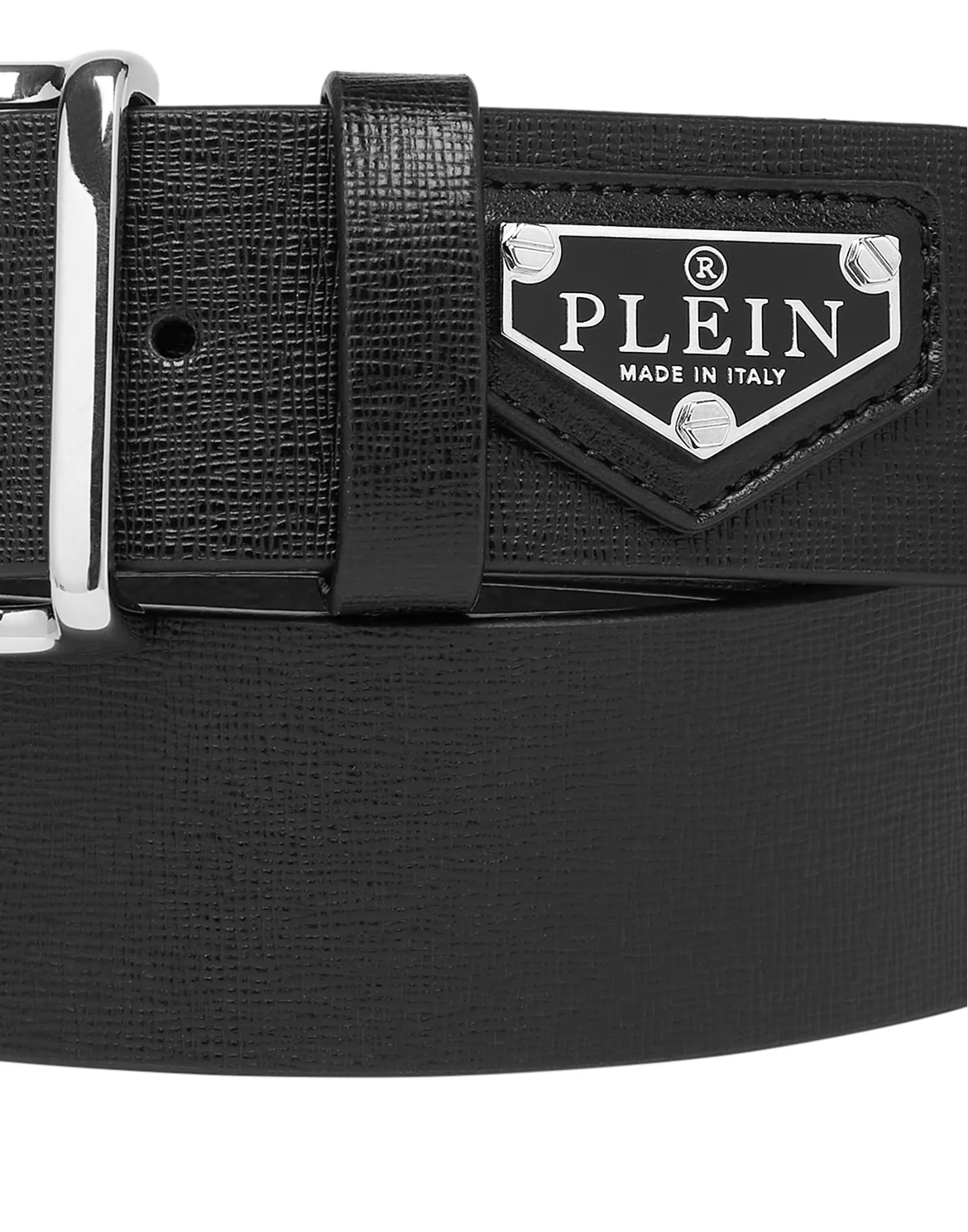 Leather Belt Iconic Plein, цвет: Черный