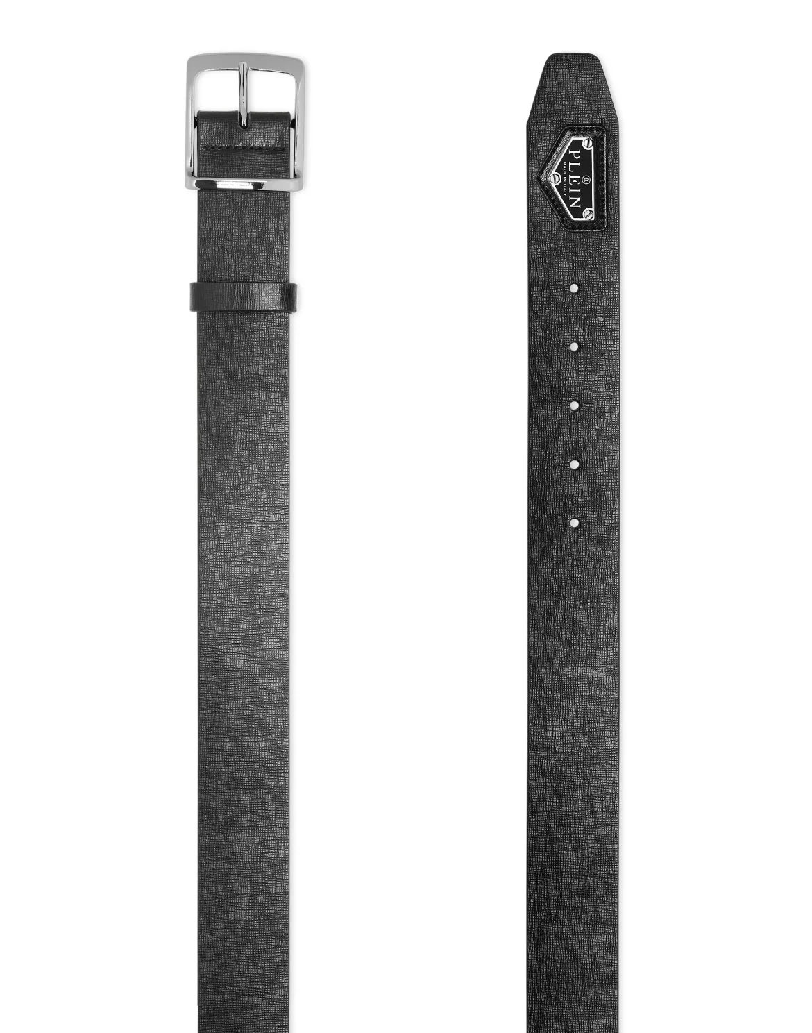 Leather Belt Iconic Plein, цвет: Черный