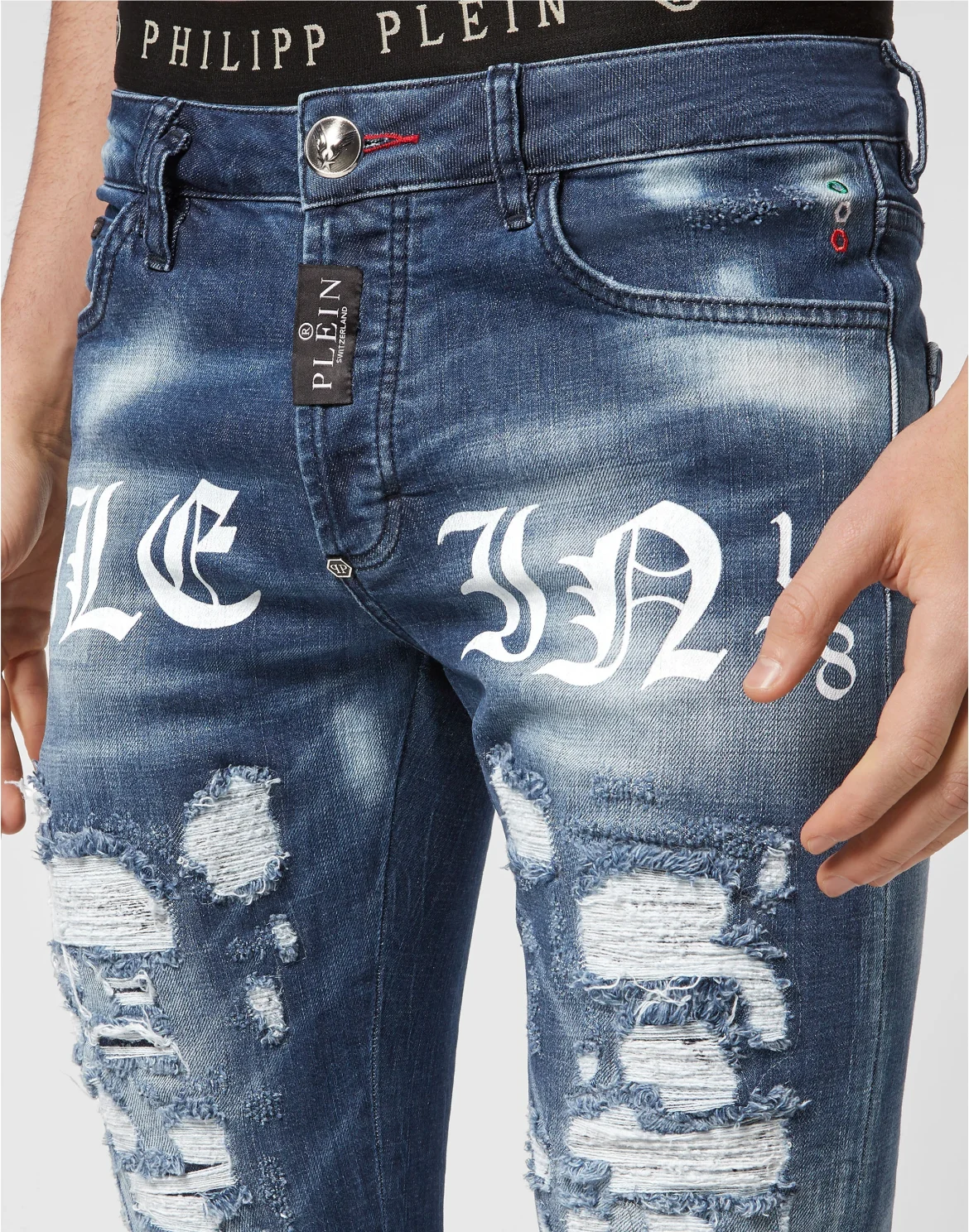 Denim Trousers Super Straight Cut Philipp Plein TM, цвет: Синий