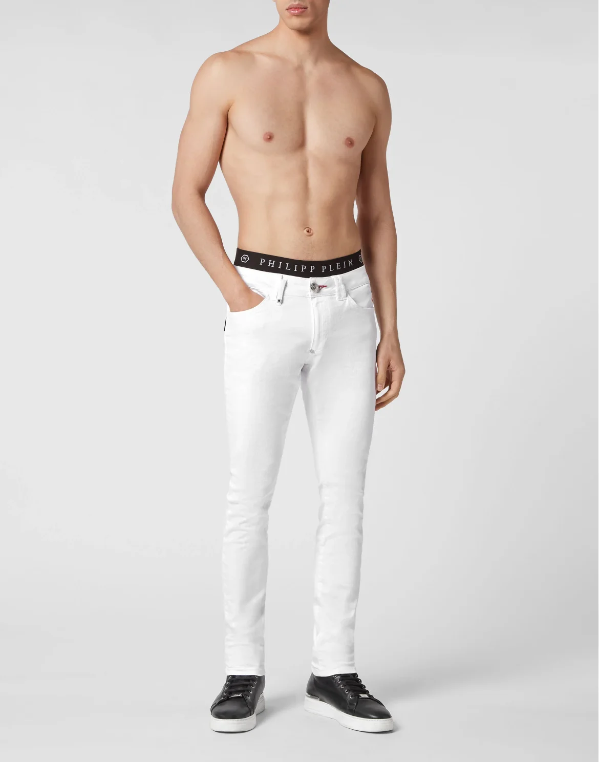 Denim Trousers Slim Fit Basic, цвет: Белый