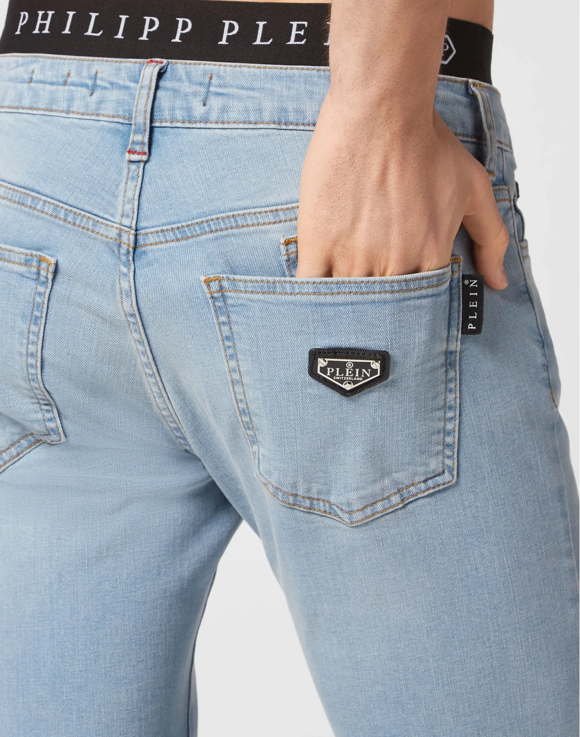 Denim Trousers Slim Fit Basic, цвет: Голубой