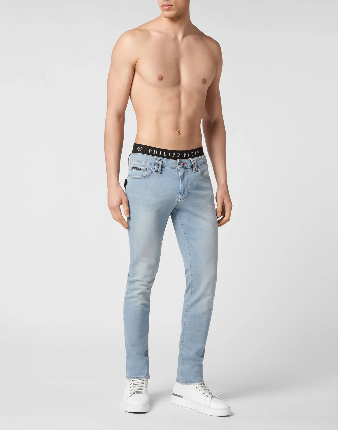 Denim Trousers Slim Fit Basic, цвет: Голубой