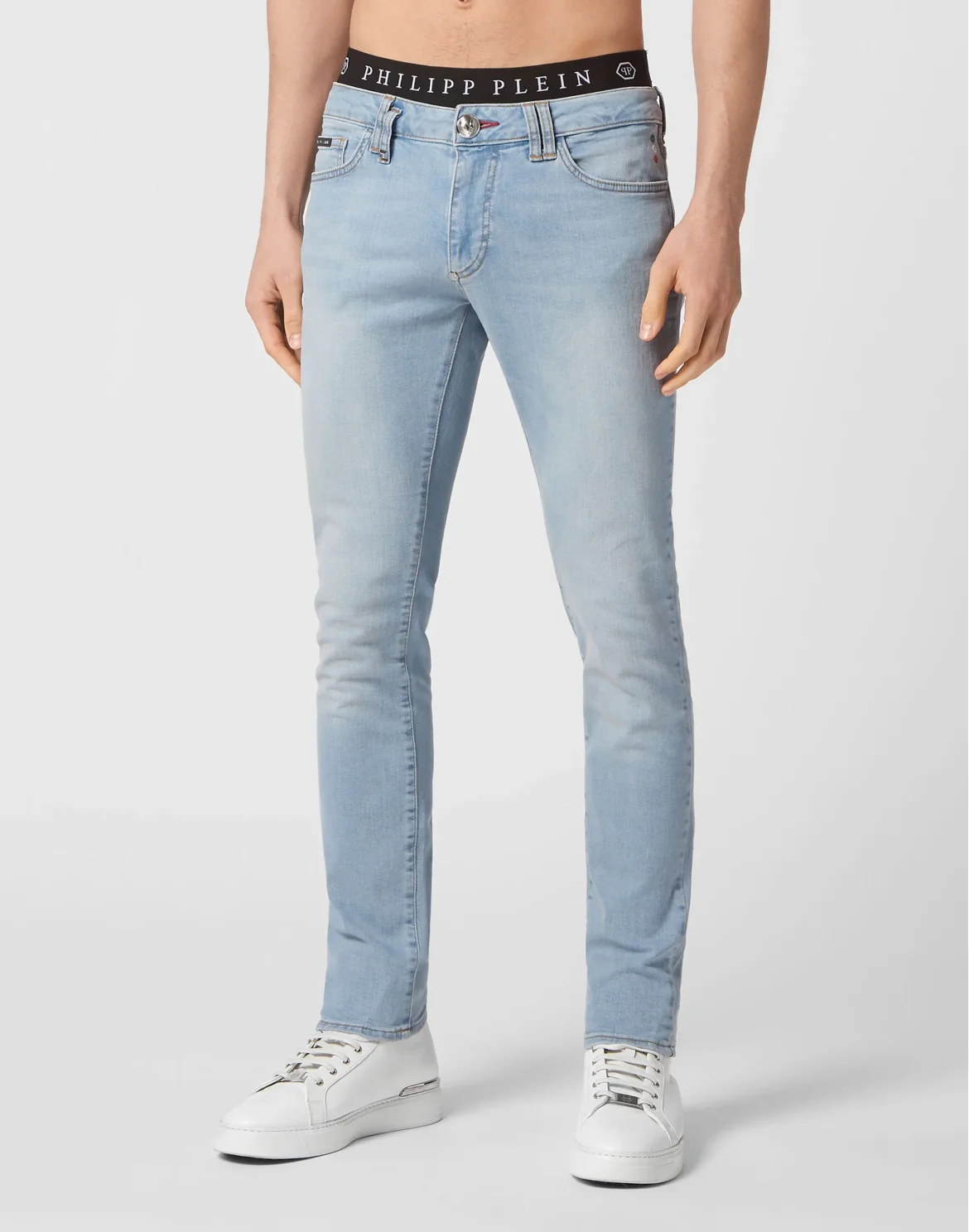 Denim Trousers Slim Fit Basic, цвет: Голубой