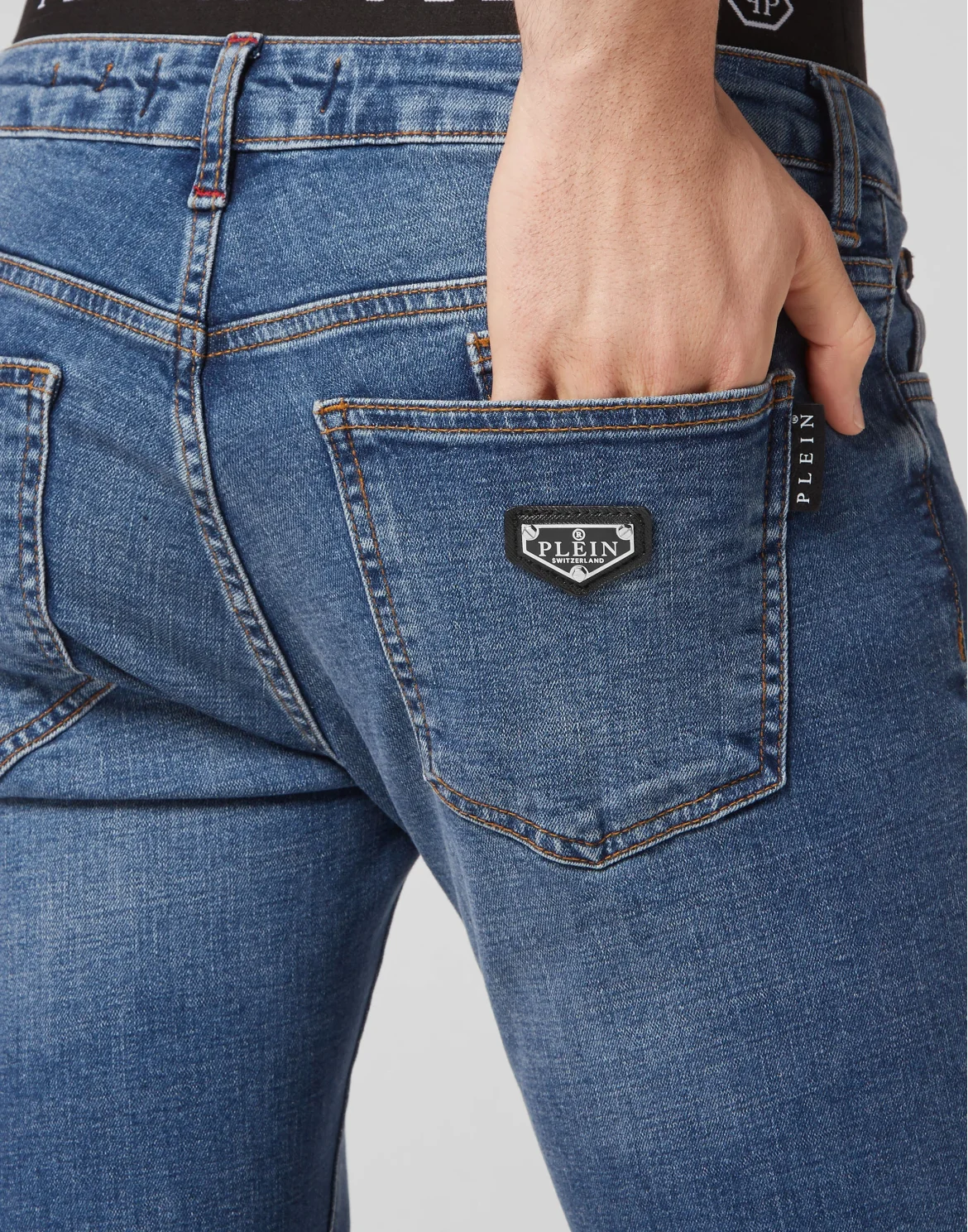 Denim Trousers Slim Fit Basic, цвет: Синий