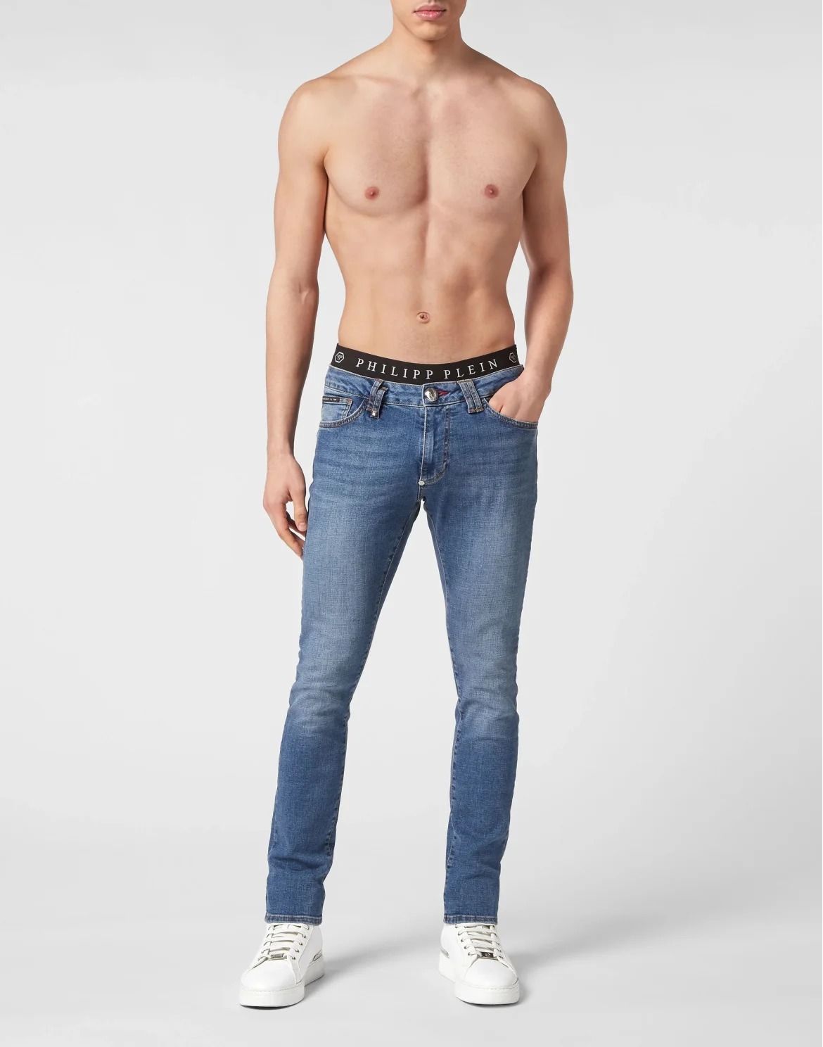 Denim Trousers Slim Fit Basic, цвет: Синий