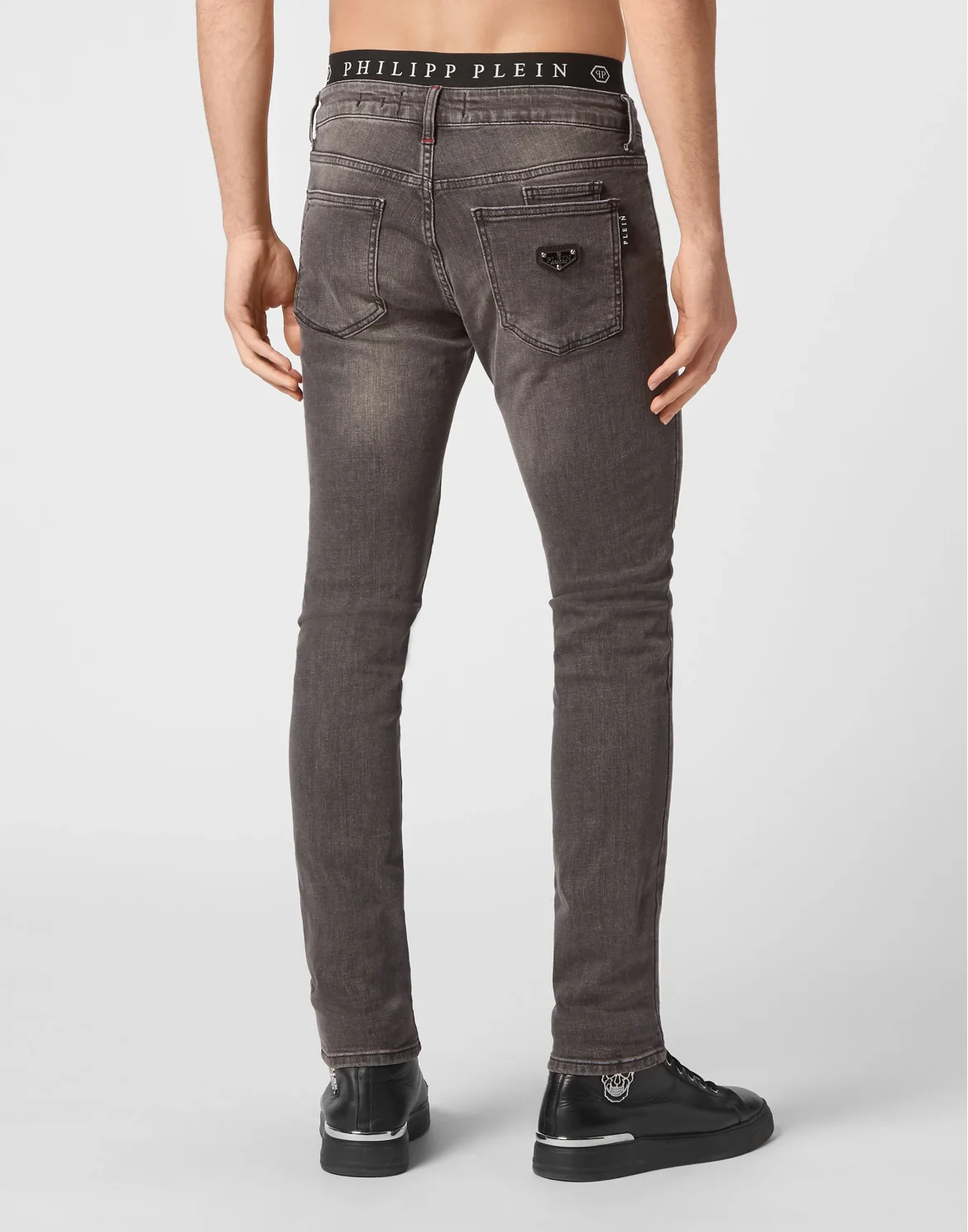 Denim Trousers Slim Fit Basic, цвет: Серый