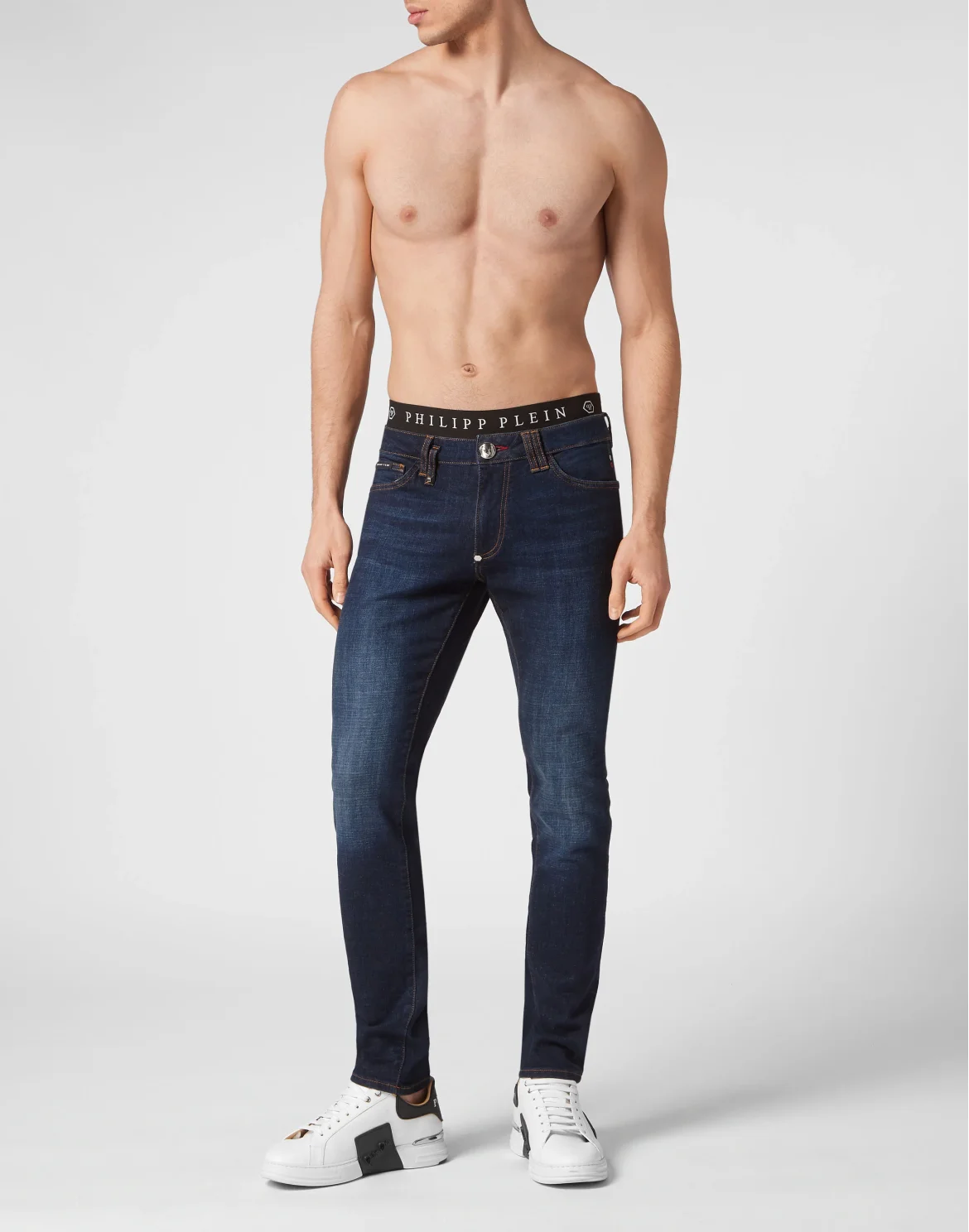Denim Trousers Slim Fit Basic, цвет: Синий