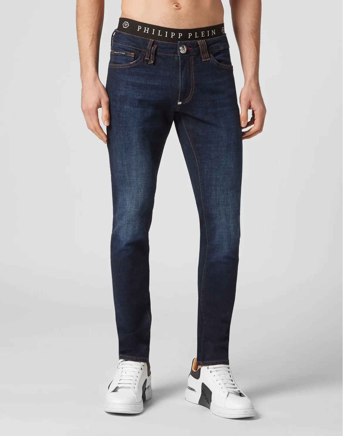 Denim Trousers Slim Fit Basic, цвет: Синий