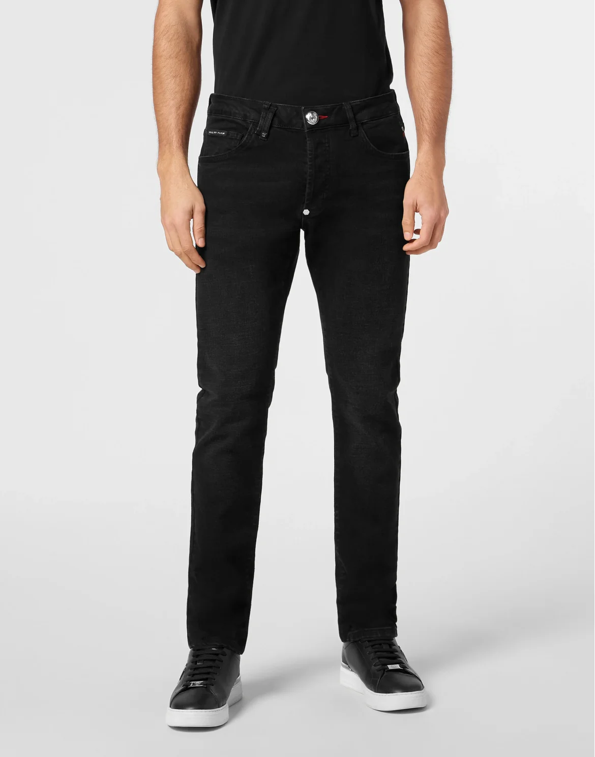 Denim Trousers Super Straight Cut Basic, цвет: Черный