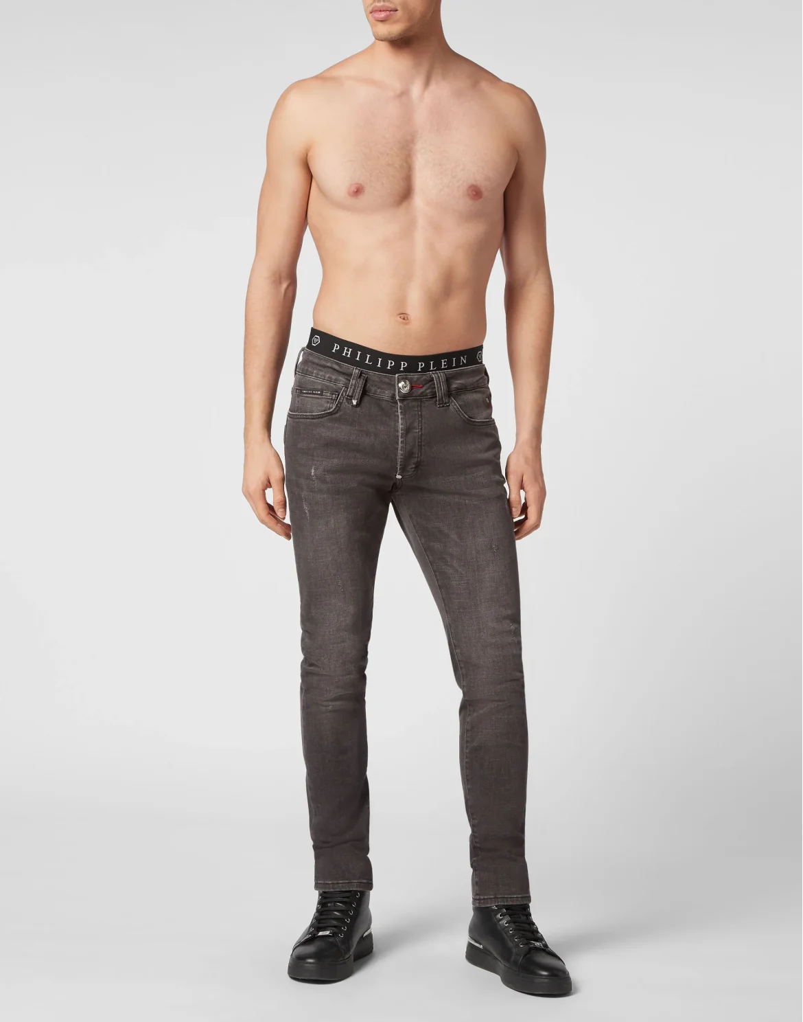 Denim Trousers Super Straight Cut Basic, цвет: Серый