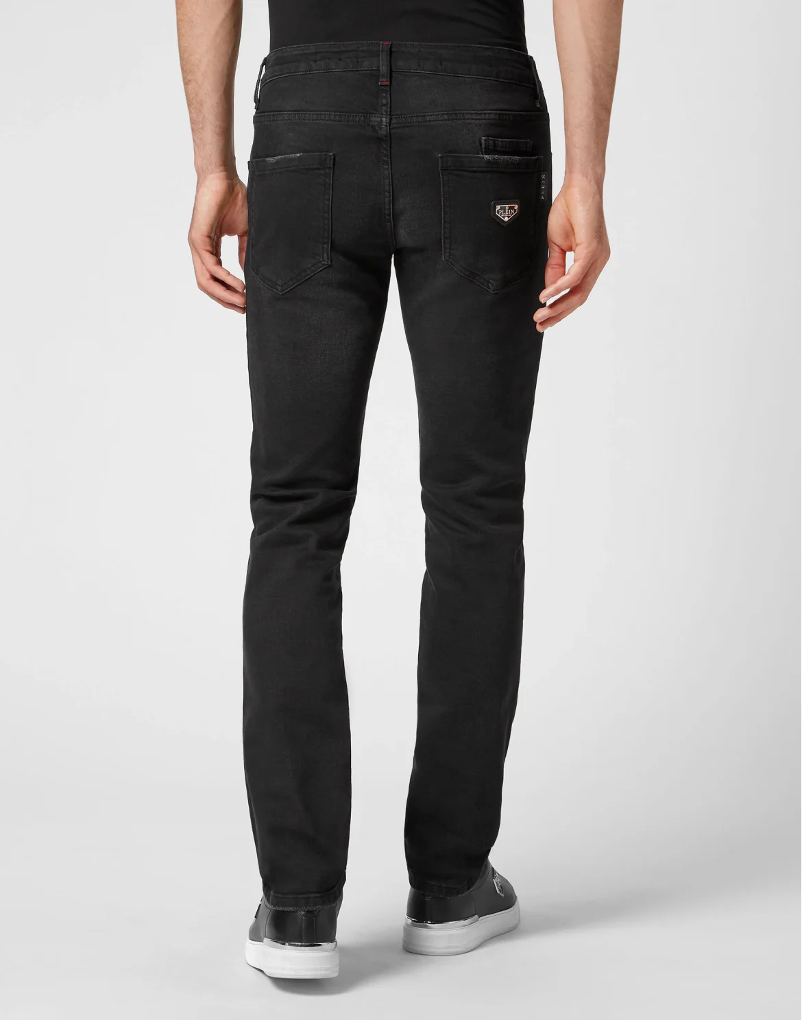 Denim Trousers Straight Cut Supreme Iconic Plein Basic, цвет: Черный