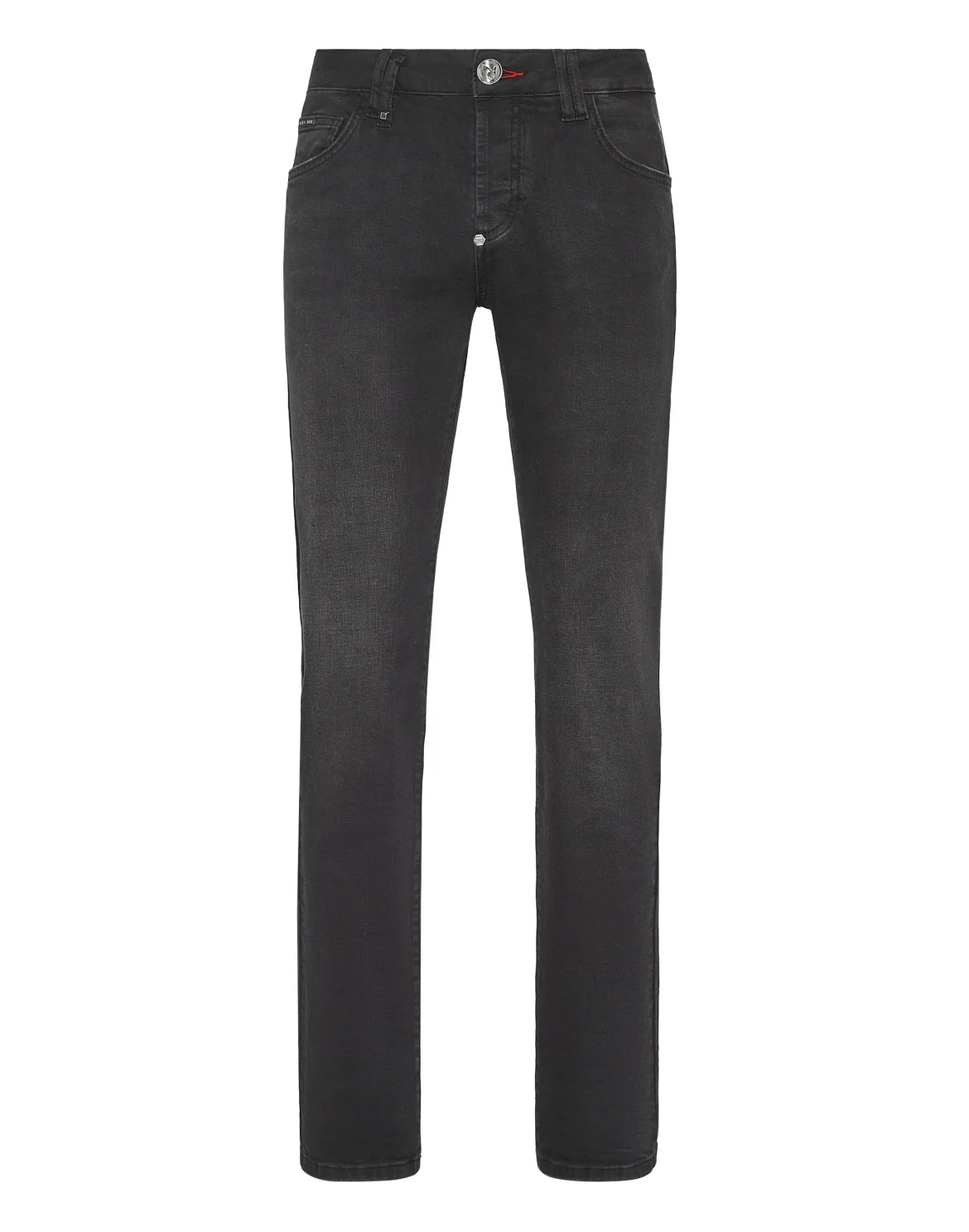 Denim Trousers Straight Cut Supreme Iconic Plein Basic, цвет: Черный