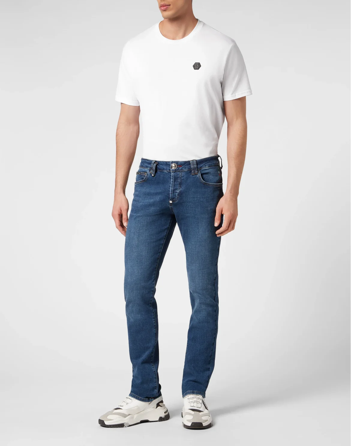 Denim Trousers Straight Cut Supreme Iconic Plein Basic, цвет: Синий