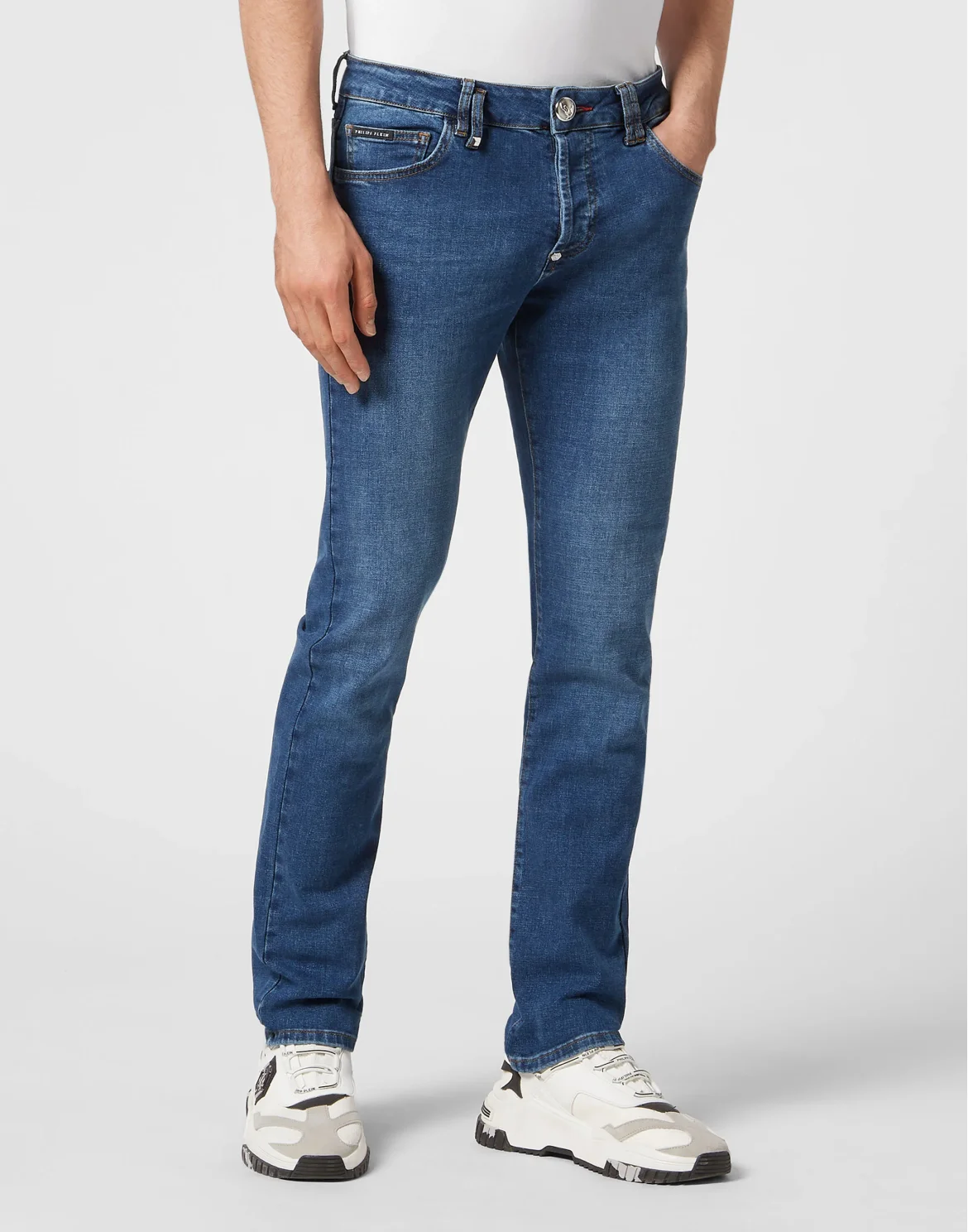 Denim Trousers Straight Cut Supreme Iconic Plein Basic, цвет: Синий