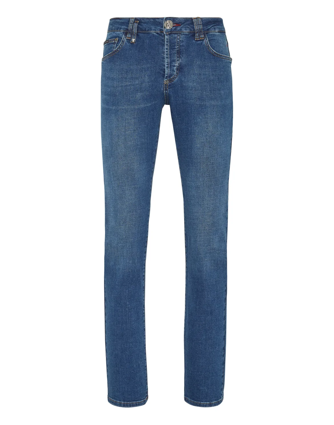 Denim Trousers Straight Cut Supreme Iconic Plein Basic, цвет: Синий