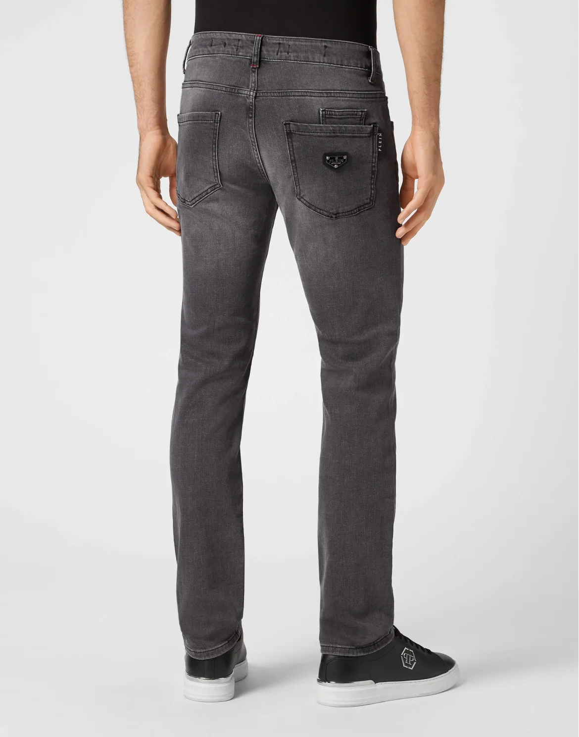 Denim Trousers Straight Cut Supreme Iconic Plein Basic, цвет: Серый